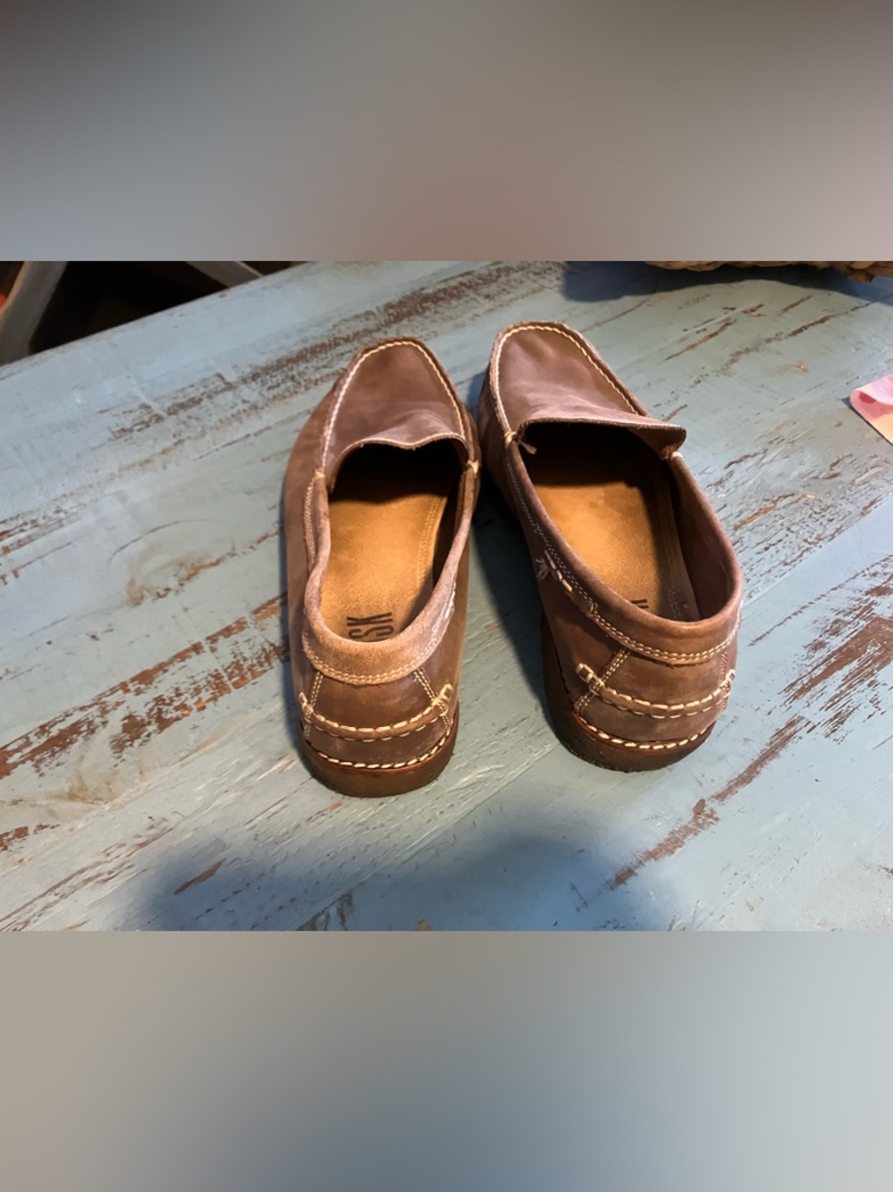 J.D. FISK Men's Soft Brown Leather Slip-On Loafers - Picture 12 of 16